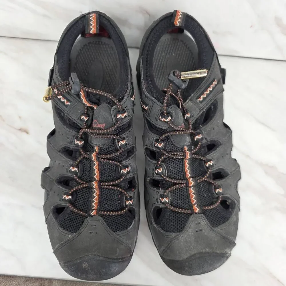 Eddie Bauer Men's Black Leather Adjustable Fit Outdoor Sandals Size‎ 9